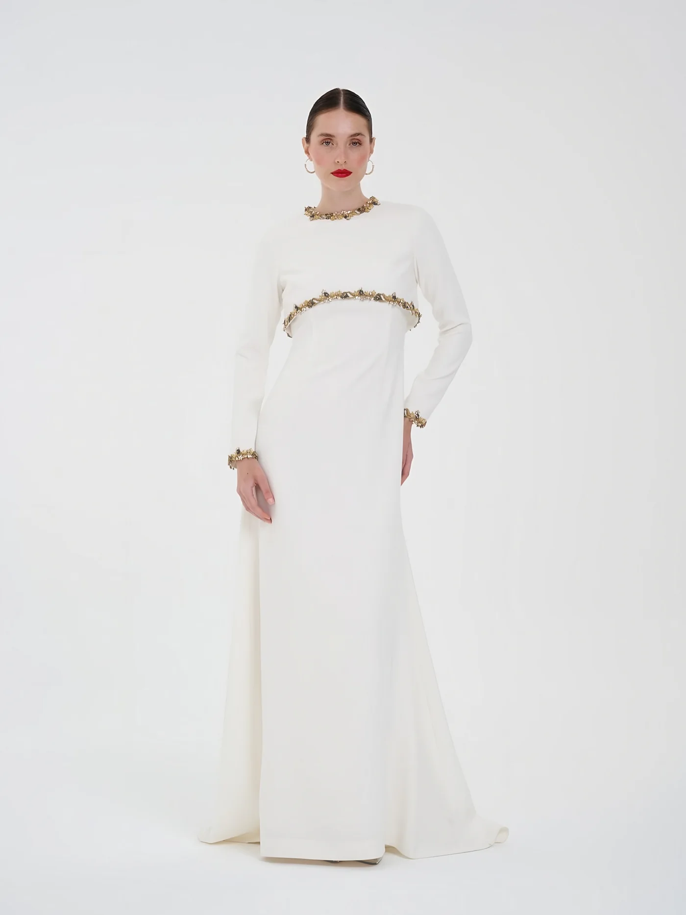 Taş Şeritli Maxi Elbise — modelin üzerinde · 2/2