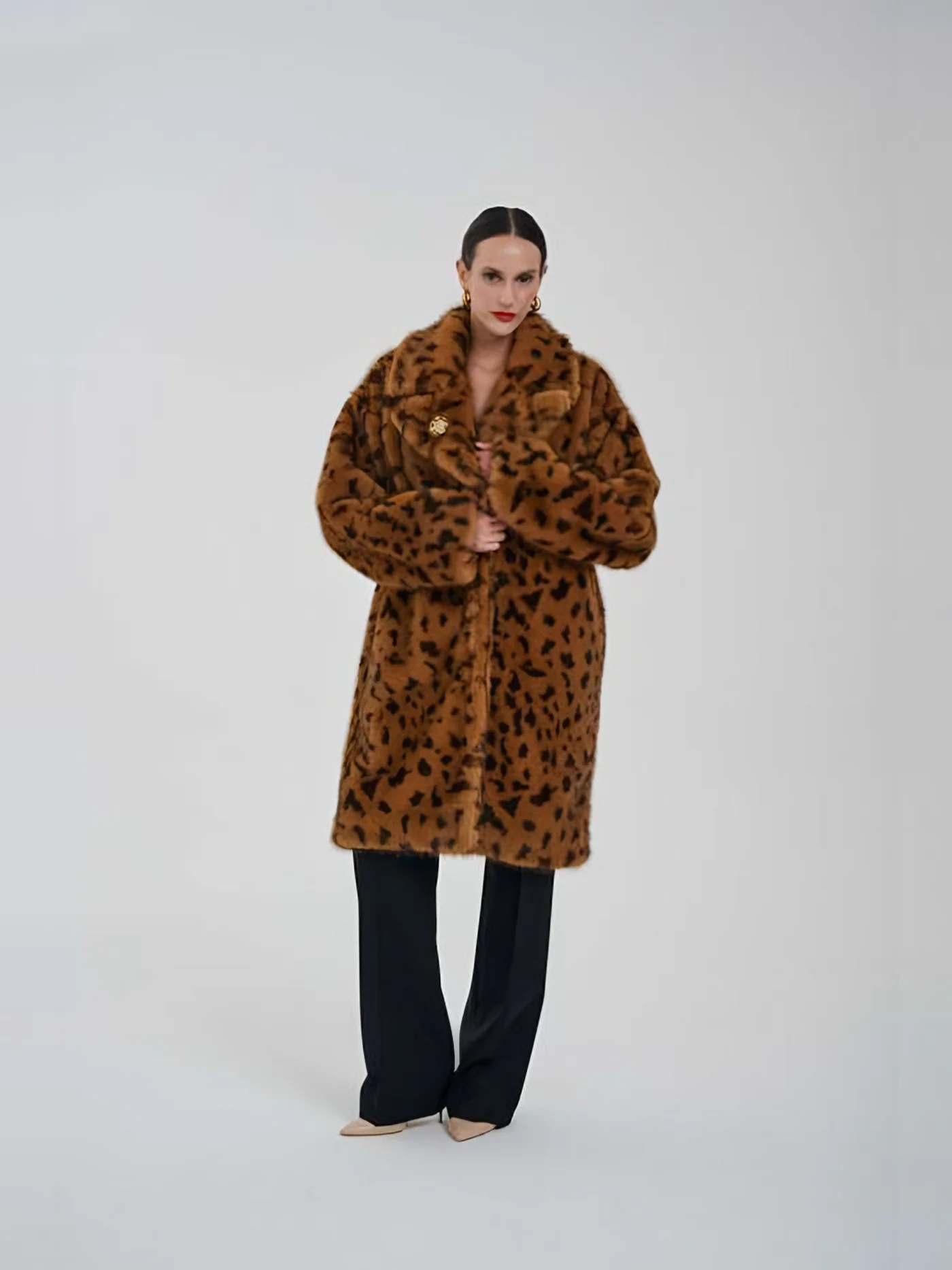 Leopar Desenli Peluş Kaban