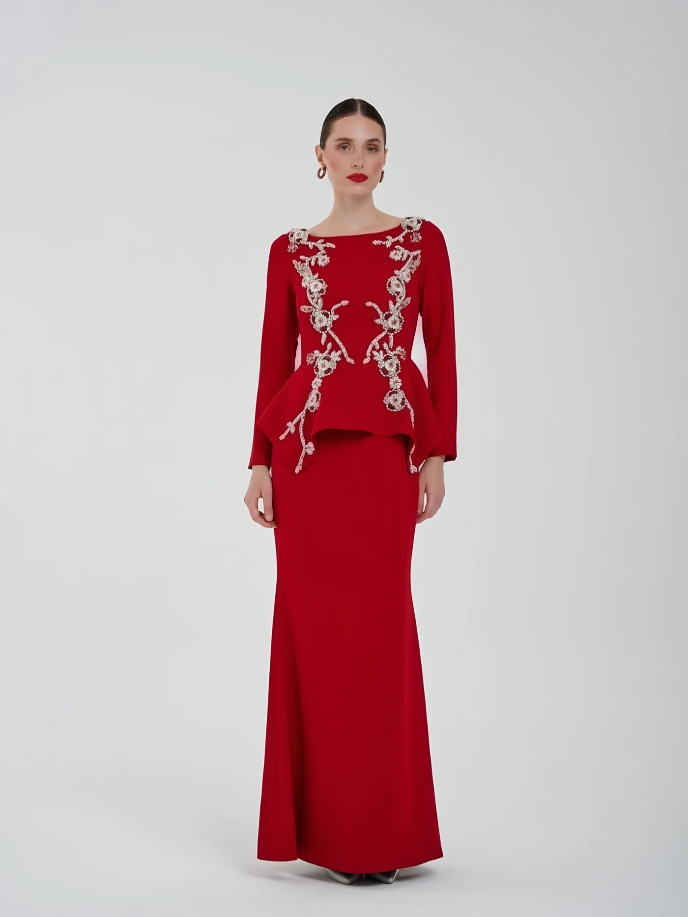 Kristal İşlemeli Peplum Takım