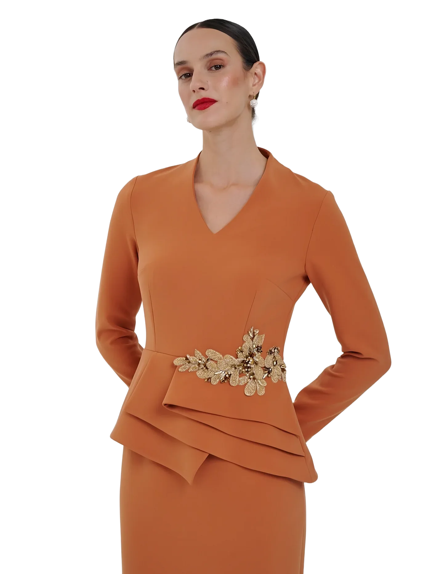 Asimetrik Peplum Takım — modelin üzerinde · 2/3